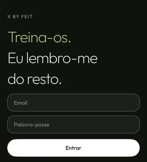 O ecrã de entrada do X, no iPhone